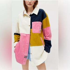 BDG Urban Outfitters Corduroy shacket‎ Color Block shirt jacket Oversized Sz. SM